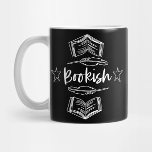 Bookish - White Lines - Reader Poet Bookworm Novelist Author Mug